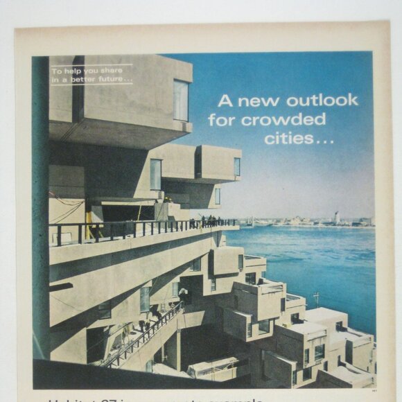 Allis-Chalmers Habitat 67 A New Outlook For Cities Concrete Example Ad 1960s - Picture 2 of 2